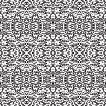 Geometric monochrome textile pattern design, repeating background for fabric イラスト素材