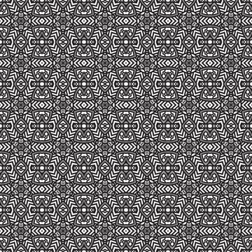 Geometric monochrome textile pattern design, repeating background, fabric pri Stock Illustration