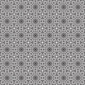 Geometric monochrome textile pattern design, repeat background, fabric print Stock Illustration