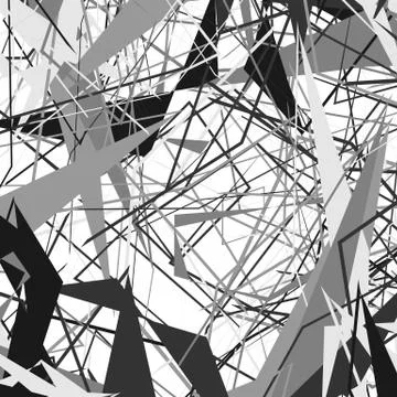 Geometric monochrome texture / pattern with random shapes. Abstract geometric Illustrazione stock