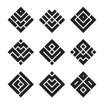 Geometric monogram crypto logo vector icon Illustrazione stock