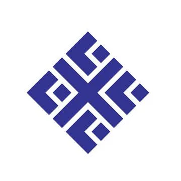 Geometric monogram crypto logo vector icon Illustrazione stock