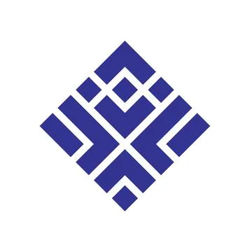 Geometric monogram crypto logo vector icon Illustrazione stock