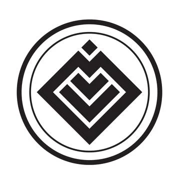 Geometric monogram crypto logo vector icon Illustrazione stock