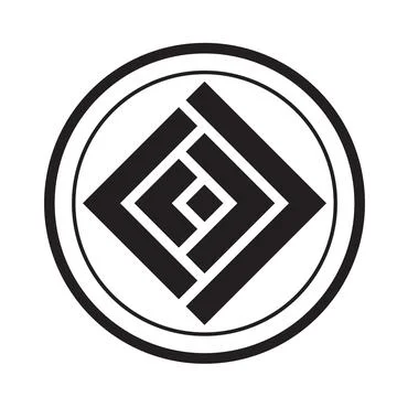 Geometric monogram crypto logo vector icon Stock Illustration