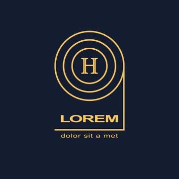 Geometric Monogram logo. Abstract Vector template in trendy mono line style.  Stock-Illustration