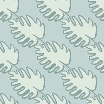 Geometric monstera leaf seamless pattern on green background. Exotic jungle w Stock Illustration