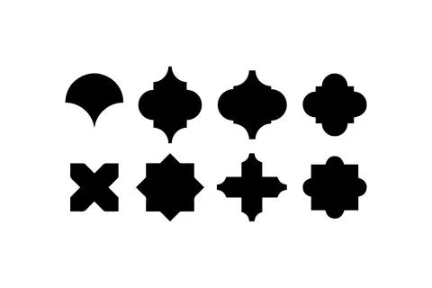 Geometric Moroccan Tile Pattern Collection. Vector icon. Stock Illustration