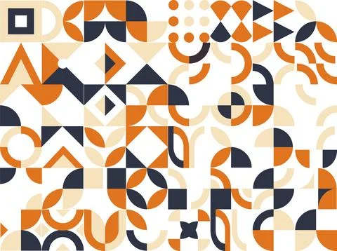 Geometric mosaic, Bauhaus pattern. Modern geometry figure, shape. Bauhaus Illustrazione stock