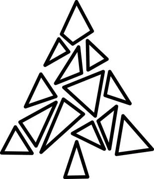 Geometric mosaic Christmas tree from triangles icon Иллюстрация