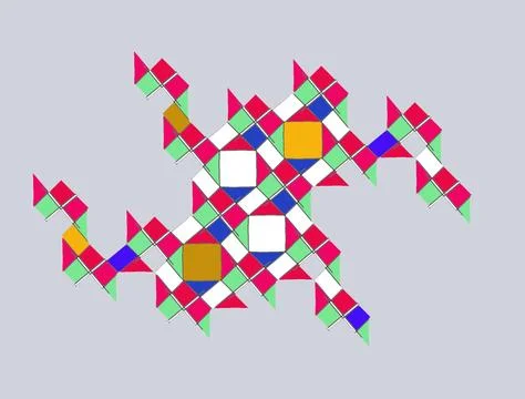 Geometric Mosaic Cluster on Light Grey Background Stock Illustration