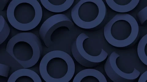 Geometric mosaic grid abstract black dark background with round rotating shapes Stock Footage 165626996