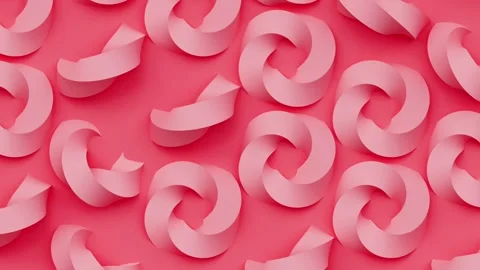 Geometric mosaic grid abstract pink background, round twisted rotating shapes Stock Footage 163230465