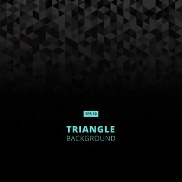 Geometric mosaic pattern from black triangle texture, abstract vector backgro Illustrazione stock