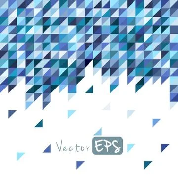 Geometric mosaic pattern from blue triangle Stock Illustration