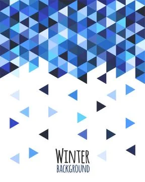 Geometric mosaic pattern from blue triangle Stock Illustration