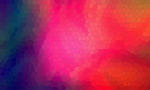 Geometric mosaic pattern displays a vibrant gradient of pink red and orange.. Illustrazione stock
