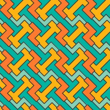 Geometric mosaic pattern. Vector seamless abstract vintage Stock Illustration
