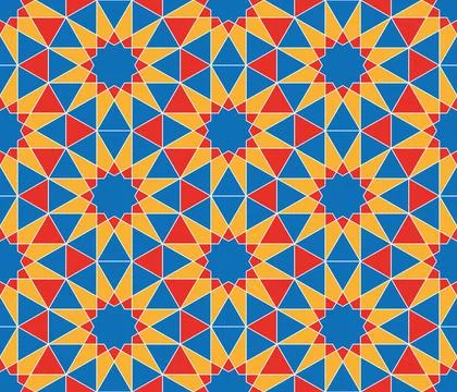 Geometric mosaic. Seamless pattern. Arabic style digital tapestry, textile pr Stock Illustration