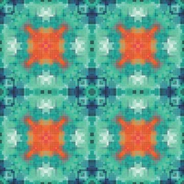 Geometric mosaic seamless pattern design, Repeat textile design, Surface de.. Illustrazione stock