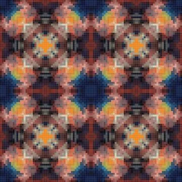 Geometric mosaic seamless pattern design, Repeat textile design, Surface de.. Illustrazione stock