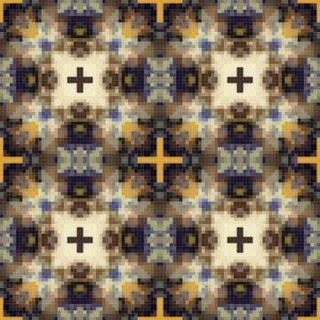 Geometric mosaic seamless pattern design, Repeat textile design, Surface de.. イラスト素材