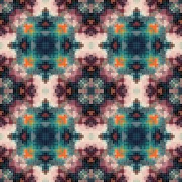 Geometric mosaic seamless pattern design, Repeat textile design, Surface de.. Stock Illustration