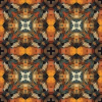 Geometric mosaic seamless pattern design, Repeat textile design, Surface de.. Stock Illustration