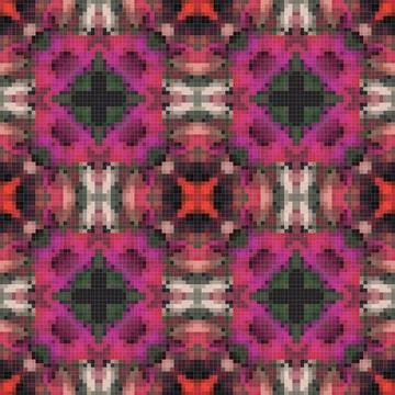 Geometric mosaic seamless pattern design, Repeat textile design, Surface de.. Stock Illustration