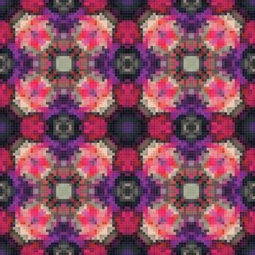 Geometric mosaic seamless pattern design, Repeat textile design, Surface de.. 스톡 일러스트