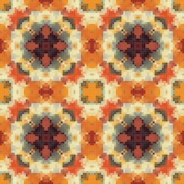 Geometric mosaic seamless pattern design, Repeat textile design, Surface de.. Illustrazione stock