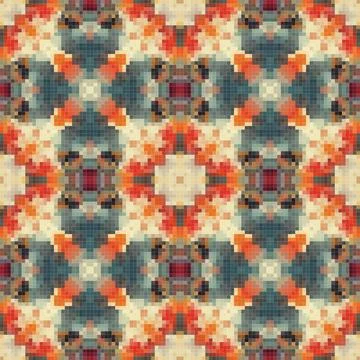 Geometric mosaic seamless pattern design, Repeat textile design, Surface de.. Stock Illustration