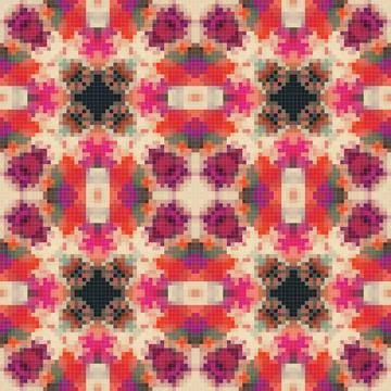 Geometric mosaic seamless pattern design, Repeat textile design, Surface de.. Illustrazione stock