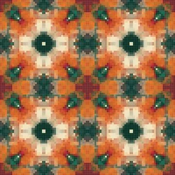 Geometric mosaic seamless pattern design, Repeat textile design, Surface de.. Stock Illustration