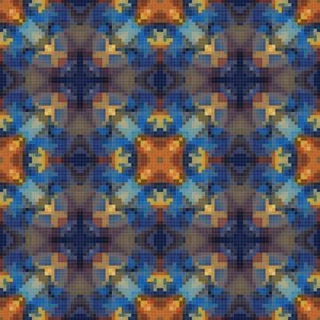 Geometric mosaic seamless pattern design, Repeat textile design, Surface de.. Illustrazione stock