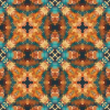Geometric mosaic seamless pattern design, Repeat textile design, Surface de.. Stock Illustration