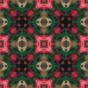 Geometric mosaic seamless pattern design, Repeat textile design, Surface de.. Illustrazione stock