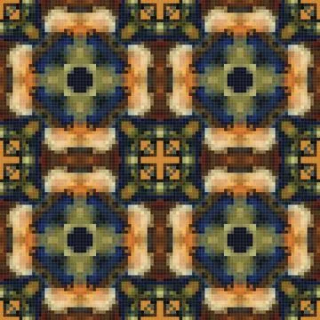 Geometric mosaic seamless pattern design, Repeat textile design, Surface de.. Stock Illustration