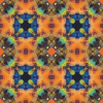 Geometric mosaic seamless pattern design, Repeat textile design, Surface de.. Illustrazione stock