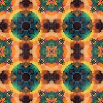 Geometric mosaic seamless pattern design, Repeat textile design, Surface de.. Stock Illustration