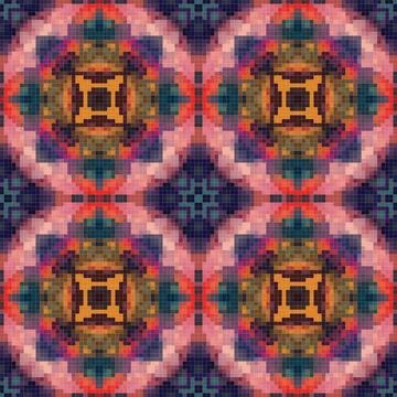 Geometric mosaic seamless pattern design, Repeat textile design, Surface de.. イラスト素材