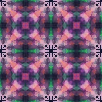 Geometric mosaic seamless pattern design, Repeat textile design, Surface de.. Illustrazione stock