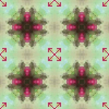 Geometric mosaic seamless pattern design, Repeat textile design, Surface de.. Illustrazione stock