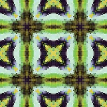 Geometric mosaic seamless pattern design, Repeat textile design, Surface de.. Illustrazione stock