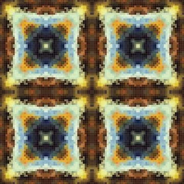 Geometric mosaic seamless pattern design, Repeat textile design, Surface de.. Stock Illustration