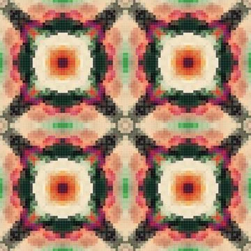 Geometric mosaic seamless pattern design, Repeat textile design, Surface de.. Stock Illustration