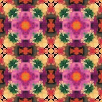 Geometric mosaic seamless pattern design, Repeat textile design, Surface de.. Stock Illustration