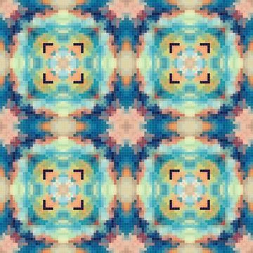 Geometric mosaic seamless pattern design, Repeat textile design, Surface de.. 스톡 일러스트