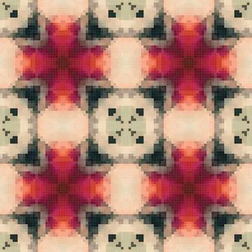 Geometric mosaic seamless pattern design, Repeat textile design, Surface de.. 스톡 일러스트