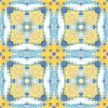 Geometric mosaic seamless pattern design, Repeat textile design, Surface de.. Stock Illustration